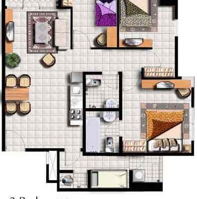 3 Br Floor Plan Layout Thamrin Residence